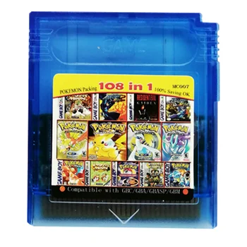 Pokemon Mario Series 61 108 Igara u 1 memorijska Kartica za GB, GBC GBA Kombinirana karta Uložak za Video igre Engleska verzija
