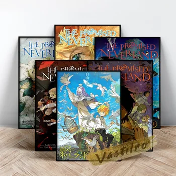 Poster The Promised Neverland, Japanski umjetničke grafike manga, Klasična Uloga naljepnice za Zid u stilu anime, Zidnih slika u vrtić Otaku