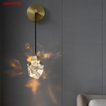 Potpuno bakar luksuzni kristalnu zidne lampe moderni dnevni boravak pozadina zidni krevet svjetiljka i ukras rotirajući linija zidne lampe