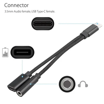 Potpuno novi USB-C Type-C do 3,5 mm Aux Audio Kabel Za punjenje Razdjelnik Adapter Priključak za slušalice napajanje prijenosni pretvarač