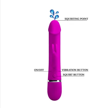 Pretty Love Vodeni Sprej Vibracioni Dildo Sex Igračke Za Žene Vagina Masturbator Rabbit Vibrator Klitoris Maser G-Spot Potaknuti