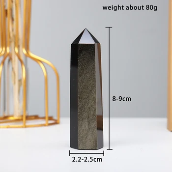 Prirodna Kristalna Kamena Zlatna Metalik Zlatni Stup Light Crystal Stick Energija Кварцевая Toranj Ukras