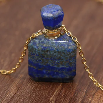 Prirodni Kamen je Bočica Parfema Privjesak Ogrlica Parfem lapis Lazuli Trešnje Agatha Eterično Ulje Difuzor za Žene Darove 60 CM