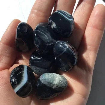 Prirodni dragi kamen crni oniks, ahat pad kristala ljekovita kamenje za uređenje doma