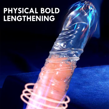 Produžni kabel Vrećice za Penis za Višekratnu upotrebu Kondoma Seks-Igračke za Odrasle i za Muškarce Povećalo je Član Odgađanje Ejakulacije Penis proširenje Sex Shop