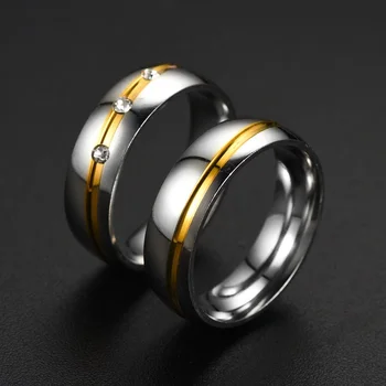 Prsten Od Nehrđajućeg Čelika Sa Iznenađenje Dar AAA + CZ Kamen Nakit Nikada Ne Blijedi Obećanje Prsten Novi Modni Angažman Prstenovi za Parove