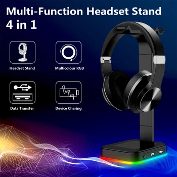 RGB Stalak Za Slušalice Otpremnica Slušalice Stolni Nosač-Držač Za Slušalice Polica Za Zaslon USB Podrška Igračima Pribor Za Gaming PC
