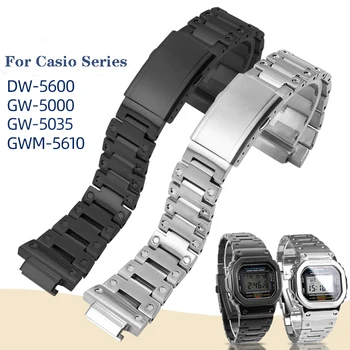 Remen Za sat Casio G-Shock Čvrste Remen od tankog Čelika GW-5000 5035 DW5600 GWM5610 Muških Narukvica Lanac za sat 16 mm