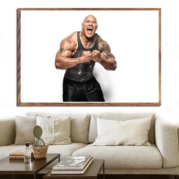 Rock Dwayne Johnson Vježba Fitness Bodybuilding Mišića Likovna Slikarstvo Svila Platnu Zidni Plakat Za Našu Sobu Ukras Kuće