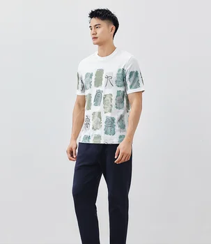 S9678 Ljetna nova majica s ispis abecede, muška хлопковая majica kratkih rukava u europskom i američkom stilu za odmor.