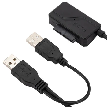 SATA na USB 2.0 6pin + 7pin 13pin Kabel Adapter Vanjski Kabel za Napajanje Za Laptop Optički Pogon CD/DVD ROM-a Tanak Pogon