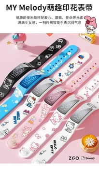 Sanrio Melody slatka dječji pametan sportski narukvica za studentice, višefunkcijski elektronski satovi, ženski vibracioni alarm