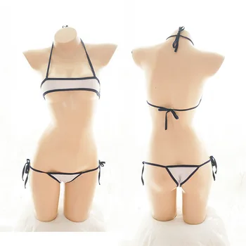 Seksi donje rublje, ženski kupaći kostim bikini-бандо, 2019, mujer, Mikro kupaći kostim, ženski Push-up, bijele erotski kupaći kostim iz dva dijela