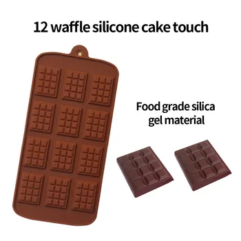 Silikonska Forma sa 12 Karijesa, Mini-Pravokutni Oblik Za Vafla, za Višekratnu upotrebu Alat Za Rift Čokolade, Oblik Za Pečenje