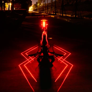 Sklopivi Laserski Biciklistička Svjetlo Prednji Stražnji Upozorenje O Sigurnosti Biciklistička Fenjer USB Punjiva Biciklistička Stražnja svjetla Vodootporan Biciklistička Fenjer
