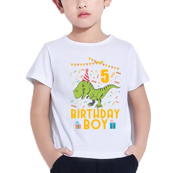 Slatka Crtani Dinosaur Dan Rođenja Broj 1-10 Godina Majica Za Dječake Dječji Rođendan Manche Courte Dječak Moda Camiseta