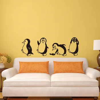 Slatka Mala Pingvin Naljepnica Zid Za uređenje Doma, Dječja Soba Dnevni boravak Pozadina Art Dekor Naljepnice sa Životinjama Za Slikanje