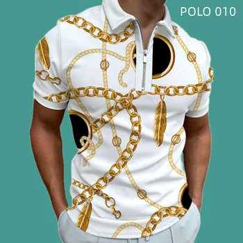 (Slobodan pošta) Europska i američka moderna Muška Prozračna majica Polo munje kratkih rukava, Muške Majice, Ljetne Košulje za Muškarce