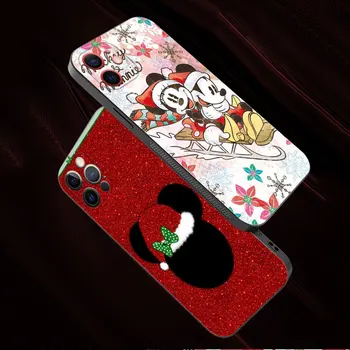 Snježni Božić torbica s Mickey i Minnie za Apple iPhone 14 14 13 12 11 Pro Max 13 12 Mini XS Max XR X 7 8 Plus 6 6S torbica