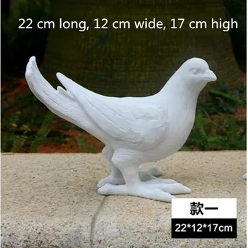 Statua goluba simulacije smole bijela, kip ptice maskota svijeta, ukras vrta kućnog ureda,