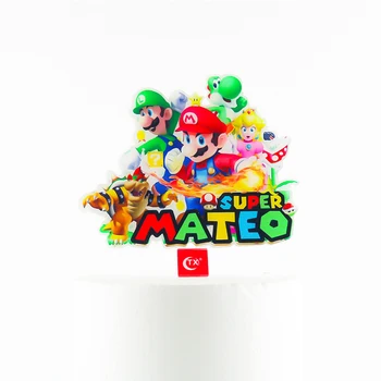 Super Mario Lik Junaka Igračke Mario Брос Luigi Yoshi Bowser Cupcake Kolač Umetak za Dječji Rođendan Torta Dekoracije Isporuke