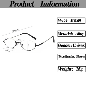 Svibanj Cvijet Ovalni Dizajn Anti-Plavo Svjetlo Naočale Za Čitanje Klasicni Okrugle Naočale Za Dalekovidnost Pola Rimless Naočale Za Dalekovidnost Unisex + 3,5