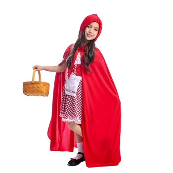 Svijetlo crvene Vesela Mala Crvena Kapa za djevojčice, Simpatičan lik iz Pripovjedaka, Kostim za Noć vještica Za vaše dijete, Avantura u šumi