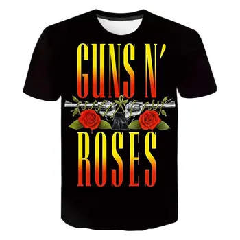 T-shirt Guns N Roses, Za dječake i Djevojčice, Dječje majica sa 3D ispis, Muške i Ženske Baby Cool Majice, t-Shirt, Glazbeni Hip-Hop Moderan Svakodnevni Ulični Odijevanje