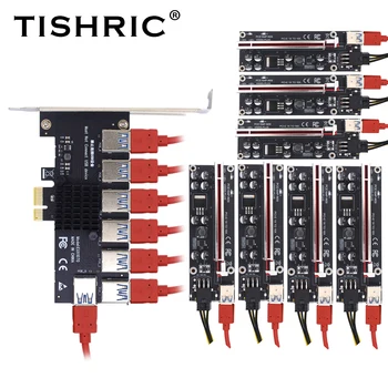 TISHRIC PCI Express Multiplikator PCIE od 1 Do 4/7 Luka USB3.0 Produžni kabel za PCI express x16 Riser 009s Plus 010 Za Майнинга Биткойнов