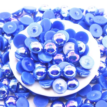Tamno plava AB Polukružna Biserne perle ABS Smole Flatback Кабошон Imitacija Biserne Perle od 2 mm 3 mm 4 mm 5 mm 6 mm/8 mm/10 mm/12 mm