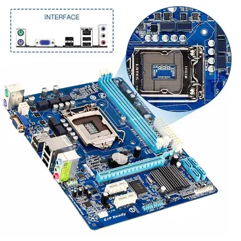 Topla Izvorna Matična ploča H61M-S1 s priključkom LGA 1155 Pin I3 I5 I7 DDR3 16 GB dual channel Memoriju Sučelje VGA Tablica Matična ploča