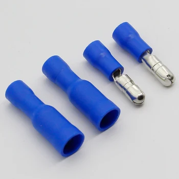 Topla Knjiženje Обжимных Priključke 50 X Blue Male Female Bullet Connector