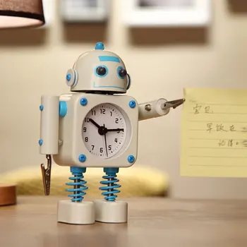 Topla Rasprodaja DIY Isječak Robot Studentski Sat Metalni Robot Alarm Dječji Dar