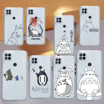 Totoro sprite daleko anime slatka linija Torbica Za Telefon Transparentno za Xiaomi redmi note x f poco 10 11 9 7 8 3 i t s E pro torbica u obliku školjke