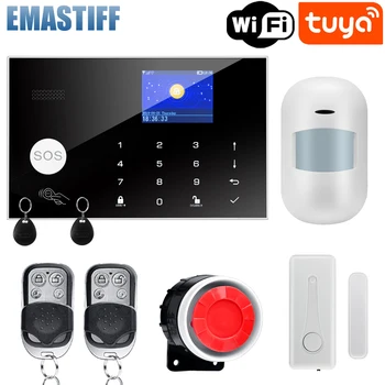 Tuya Smart WIFI GSM Alarm Radi Alexa Home Sruši Žični Detektor Pokreta Senzor Dima Vrata Prozori IP Kamera