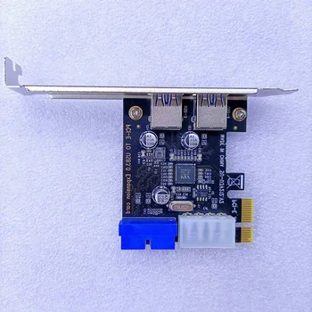 USB 3.0 Pci-E Adapter kartice za proširenje 2 USB3 porta.0 Hub Unutarnji 19Pin Naslov Pci-E Kartica 4Pin Ide Priključak za Napajanje