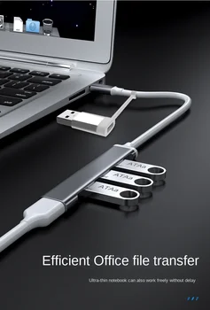 USB priključne stanice Produžni Kabel Type-C Glava priključne stanice Dvoglavim Laptop 1 4 Hub Деконцентратор USB Produžni kabel