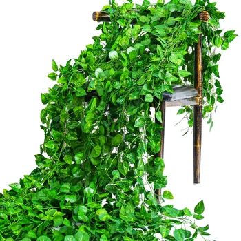 Umjetna Biljka Svila Zeleno Lišće Ratana Kućni Svadbena Dekoracija Pozadina Zidni Ukras Lažni Cvijeće Houseplant Božić