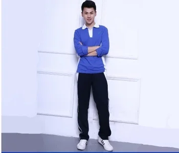 Unisex visokokvalitetna odjeća u kineskom stilu, studenti nose pamučnu tanku odjeću s dugim i kratkim rukavima, plavo-bijeli kostim u stilu patchwork