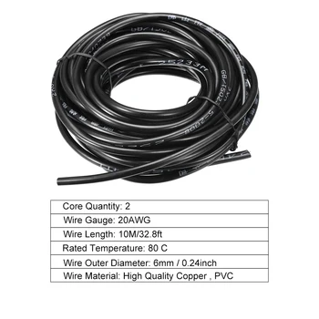 Uxcell RVV Kabel Kabel Produžni kabel je Bakrena Žica Vodilica 3 kernel 20 AWG 10 M/32,8 ft 2 Jezgre 20AWG 32,8 ft