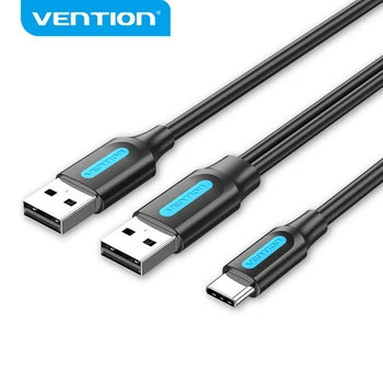 Vention Type C Dual USB priključak s napajanjem 3A Kabel za brzo Punjenje i Prijenos Podataka za Samsung Note 3 S5 Hard Disk Xiaomi Micro USB 3.0 Kabel