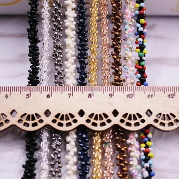 Vezeni Perle cvjetne čipke Ruba Ručne izrade Trim Vjenčanica Zona Zona Traka Vjenčanje Oblog Tkanina za Šivanje Zanat DIY