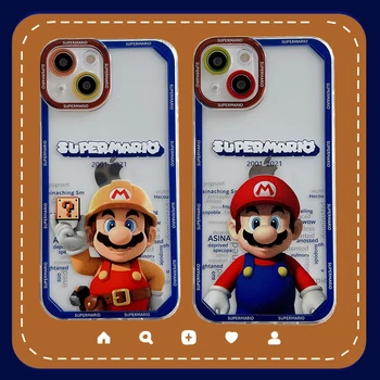 Vruće Igre Super Marios Bros Prozirne predmete Za Telefone iPhone 14 13 12 11 Pro Max X XS XR 8 7 Plus Mekana Silikonska Torbica od TPU