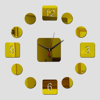 Vruće prodaju europski stil diy zidni sat dnevni boravak igla zidni sat kvadratnog oblika brojčanik mrtva priroda zidni satovi