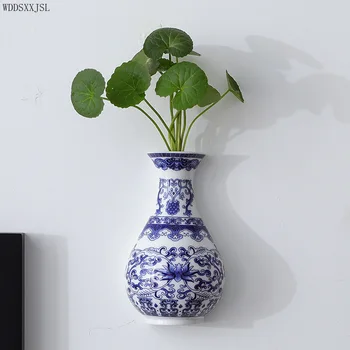 WDDSXXJSL stakleno keramička vaza starinski plavi i bijeli porculan cvjetnih aranžmana vaza dnevni boravak pribor za zid kuće