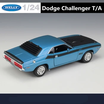 WELLY 1:24 1970 DODGE Challenger T/A Muscle Car Model Legure Литая pod Pritiskom Metalni Igračka Model Sportskog automobila Visokih Simulacija Dječja Igračka Poklon