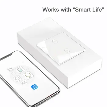 WIFI Smart Touch Prekidači Bežični Daljinski Upravljač, Zidni Prekidači za Uključivanje/Isključivanje Vodootporne Staklena Ploča Radi Alexa i google Home