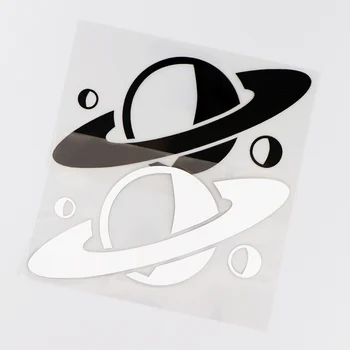 YJZT 14,2X8,5 cm Individualnost Auto Oznaka Planet Saturn Prostor Smiješno Dekor Vinil Naljepnice Crna/Srebrna 10A-0383
