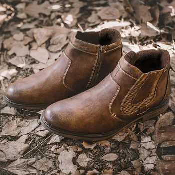 Yomior/ Luksuzna Vintage Muške Cipele u britanskom Stilu; Čizme od спилка; Sezona Jesen-Zima; Klasične cipele u zapadnom Stilu; Kaubojske Moto Čizme
