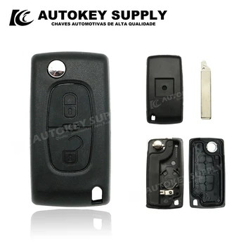 Za gumba Peugeot 2 s kućištem za ključeve sa držačem baterija, (oštrica bez žlijeba) Automatsko snabdevanje ključevima AKCPF107